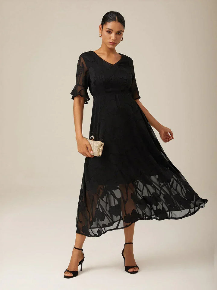 Floral Midi Semi Formal Dress
