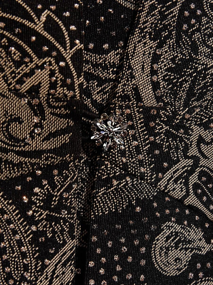 Paisley Jacket Dress with Subtle Sequin Detail
