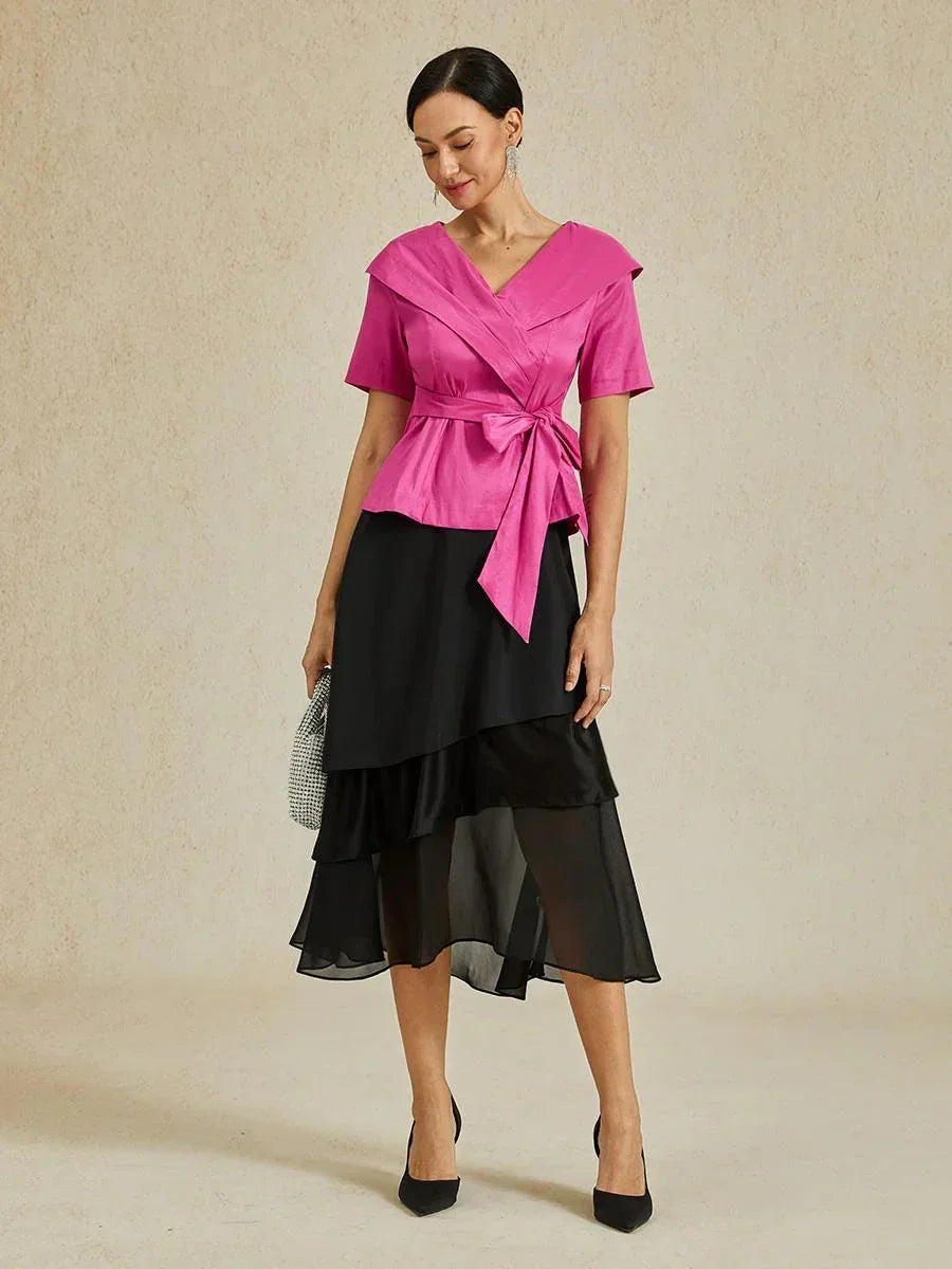 Layered Chiffon A-Line Skirt