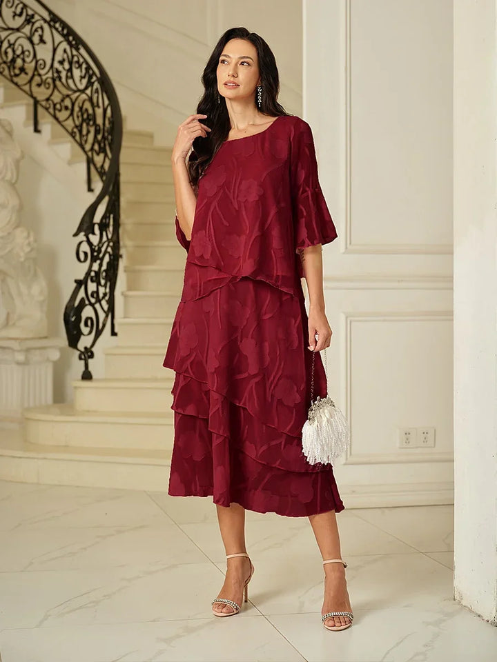 Dressy Chiffon Asymmetric Hem Tops And Skirts Suit