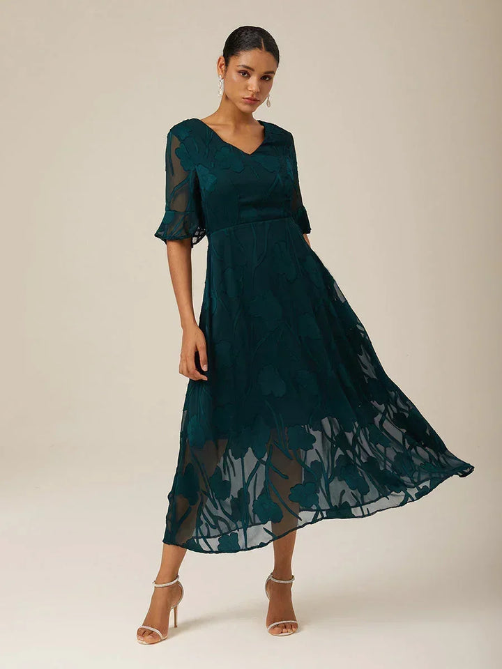 Floral Midi Semi Formal Dress