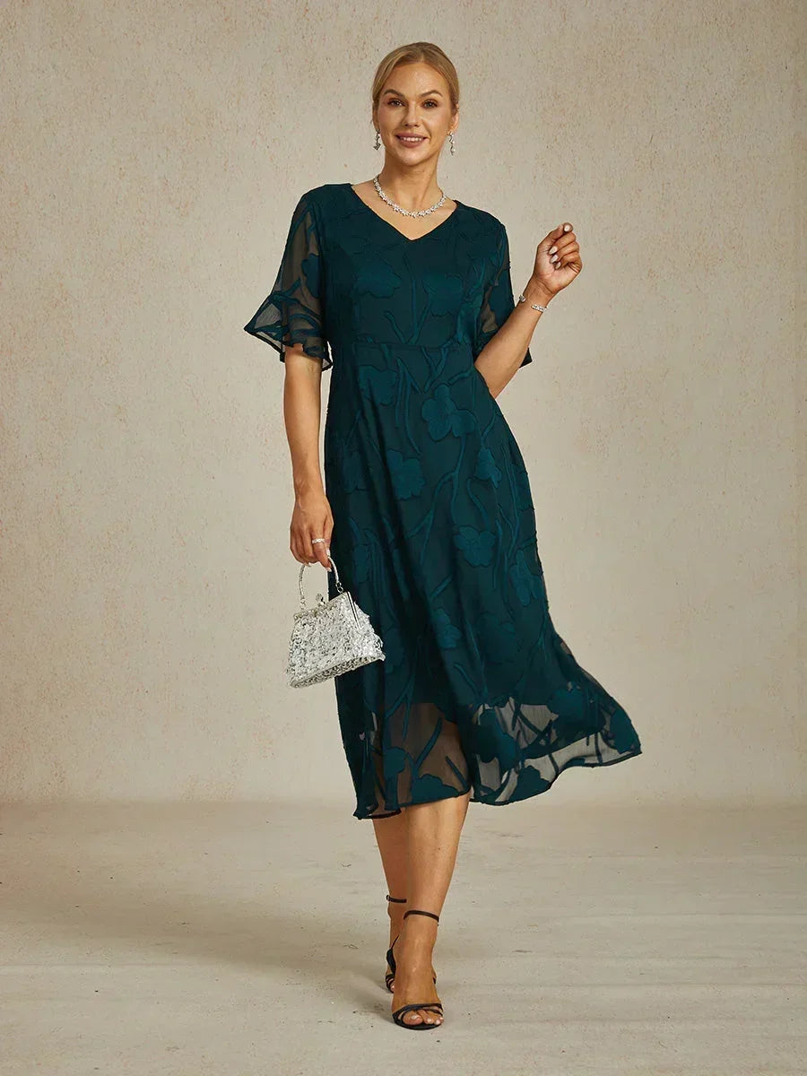 Floral Midi Semi Formal Dress