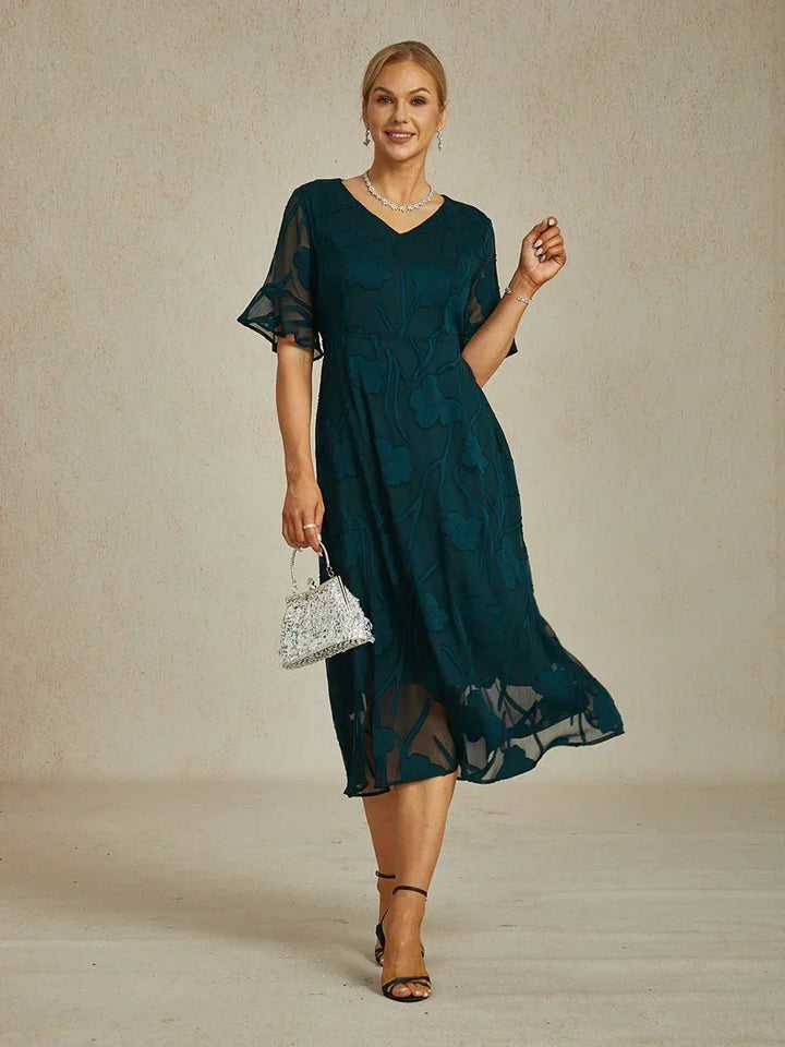 Floral Midi Semi Formal Dress