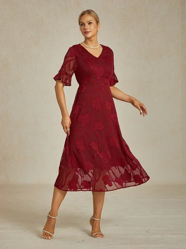Floral Midi Semi Formal Dress