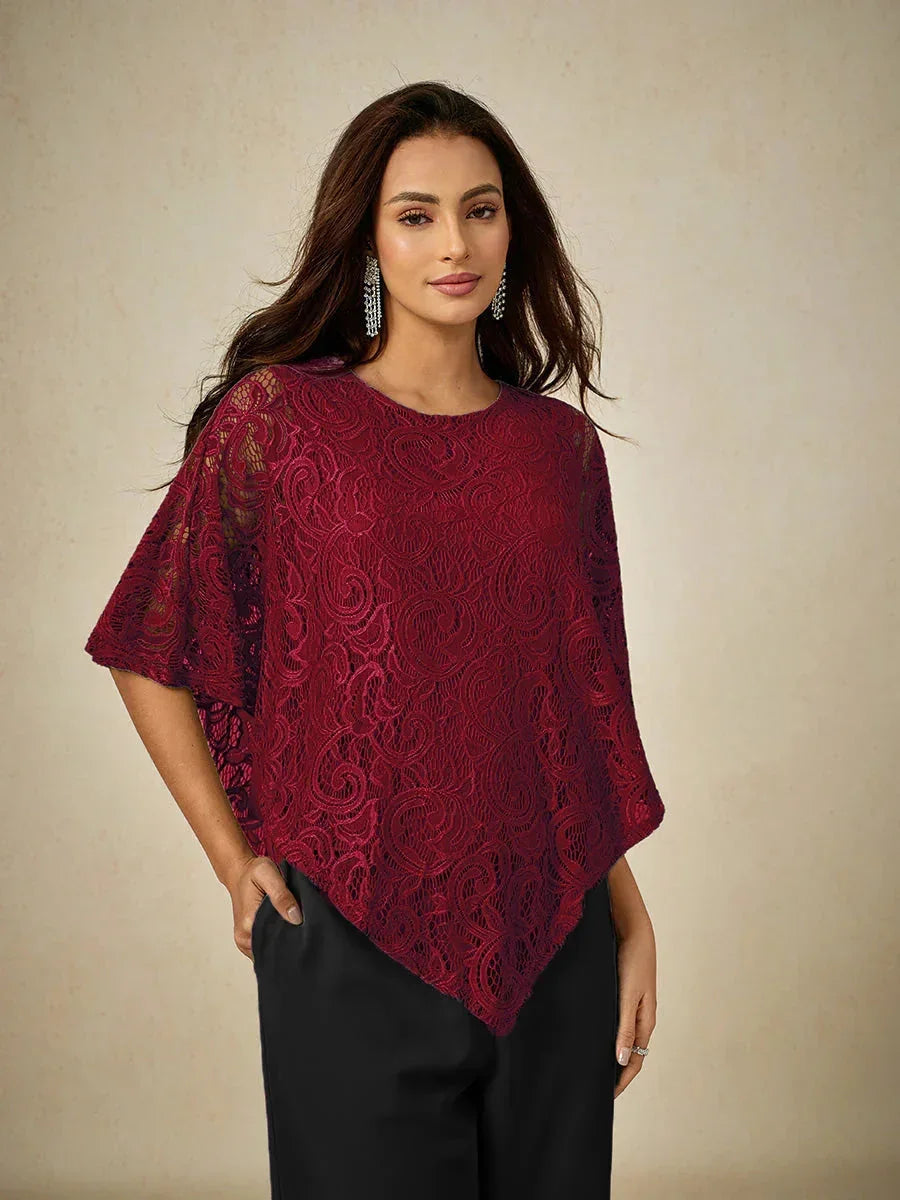 Elegant Lace Batwing Sleeve Top